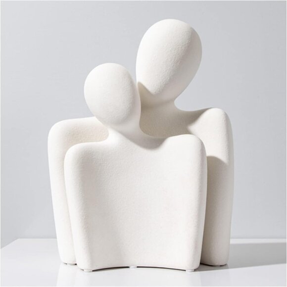 Other - White Ceramic Hugging Lover Couple Figurine Book Shelf Coffee Table Decor Statue